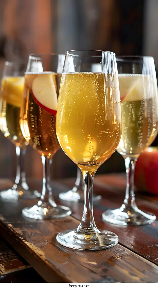 Sparkling Apple Cider in Glass