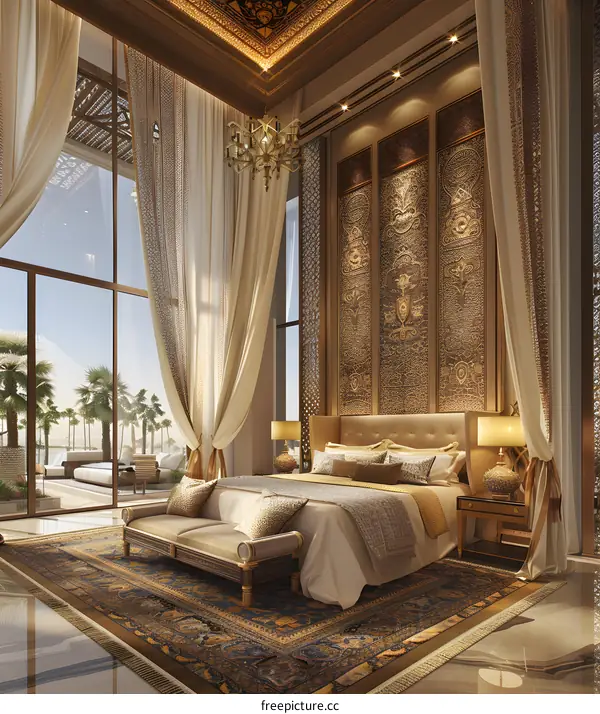 Luxury hotel bedroom interior