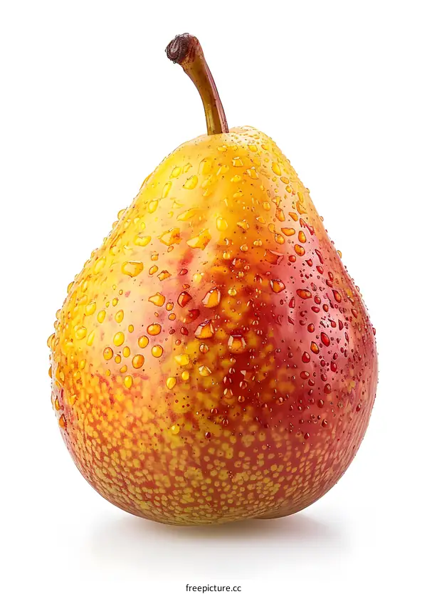 Fresh pear with water drops