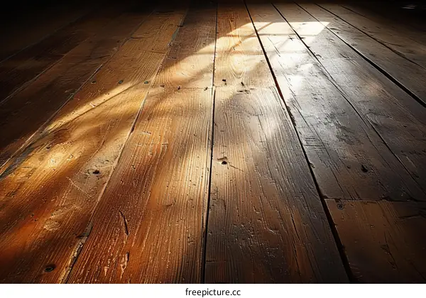 Sunlight shining through a window onto a wooden floor