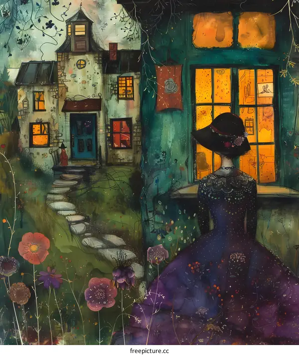 A witch looking out the window