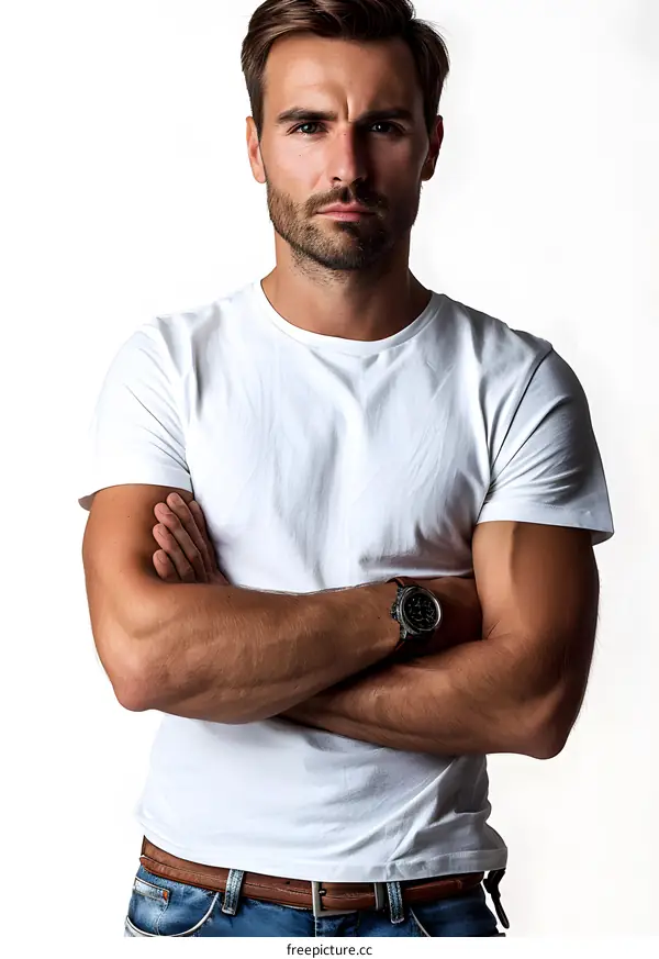 Serious Man with Arms Crossed