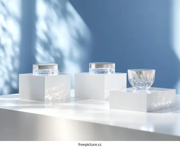 Elegant Crystal Cosmetic Containers Display