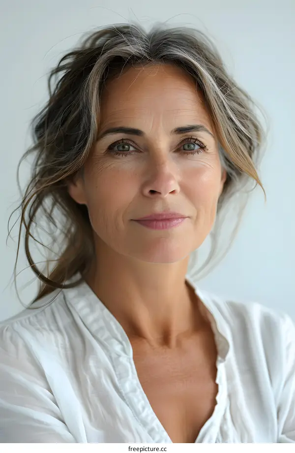 Portrait of a Beautiful Middle Aged Woman