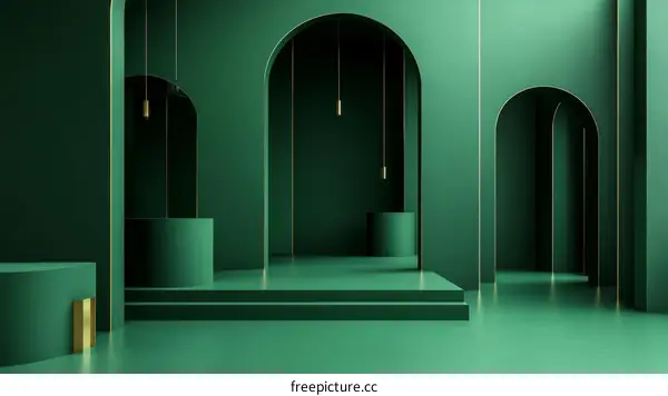 Emerald Green Archway Display Stage