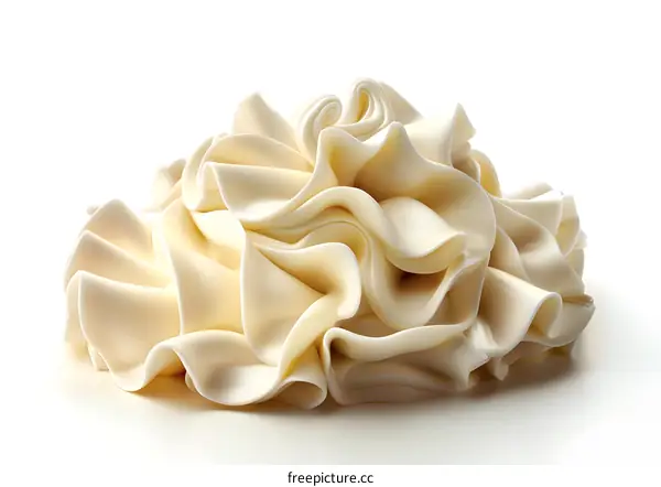 Buttercream frosting on white background