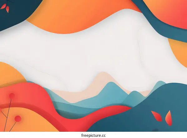 Abstract Background with Colorful Shapes and Curves