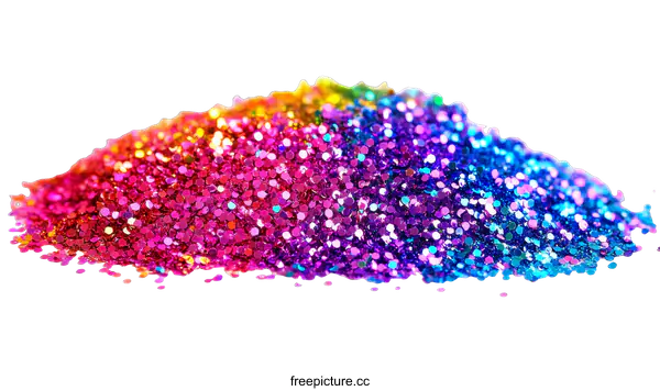 [Transparent Background PNG]Rainbow Glitter Pile Close Up