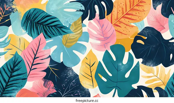 Tropical Leaves Pattern Illustration