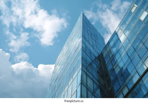 Modern Skyscrapers Against a Cloudy Sky
