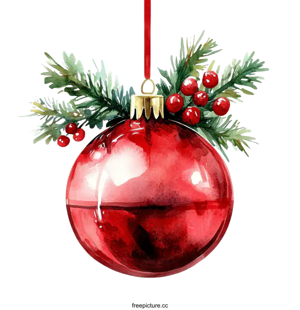 [Transparent Background PNG]Watercolor Christmas Ornament Illustration