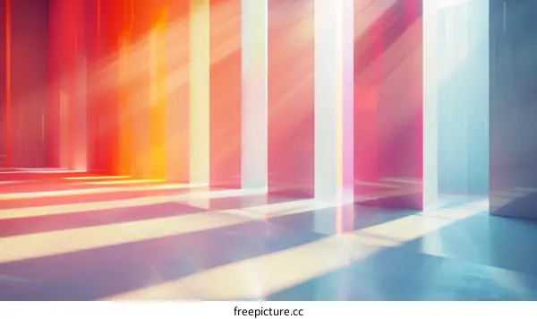 Empty Room with Vivid Colors from Windows