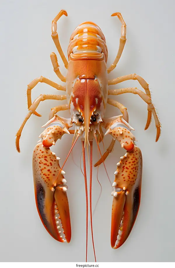 Orange Lobster on White Background