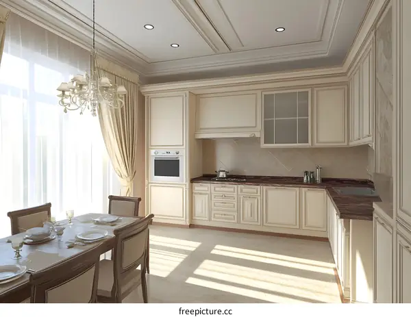 Modern Kitchen Interior Design with White Cabinets