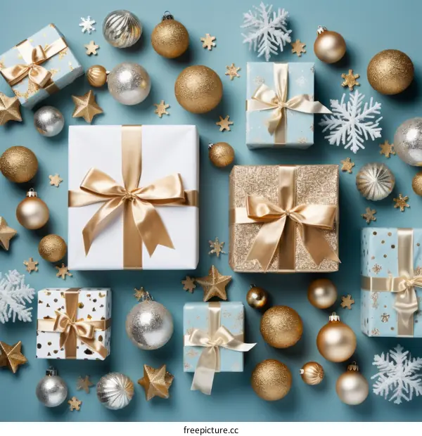 Festive Christmas Gift Wrapping with Decorations