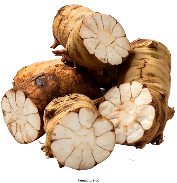 [Transparent Background PNG]Close-up of a Dioscorea bulb