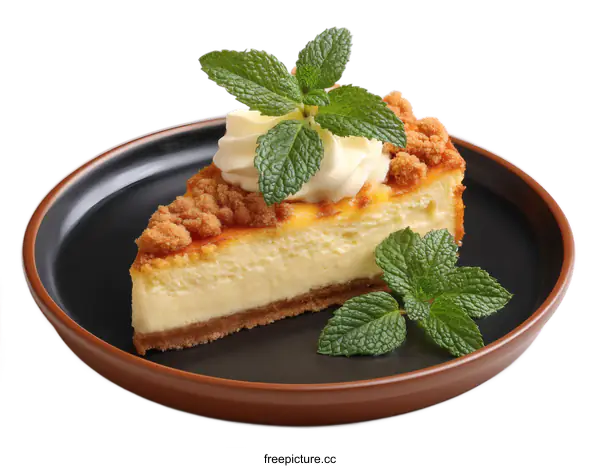 [Transparent Background PNG]Delicious Homemade New York Style Cheesecake Slice