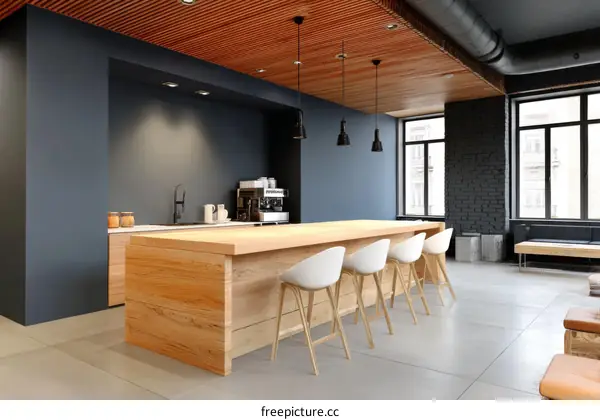 Modern Wooden Island Kitchen Interior Design