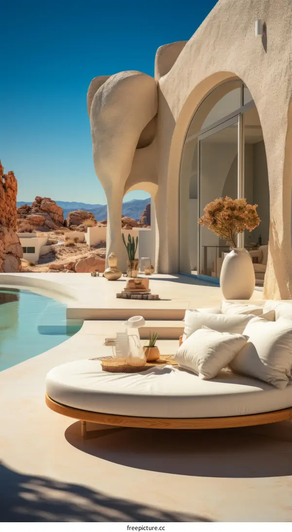 Luxury Villa Nestled in Desert Oasis with Mountain Views