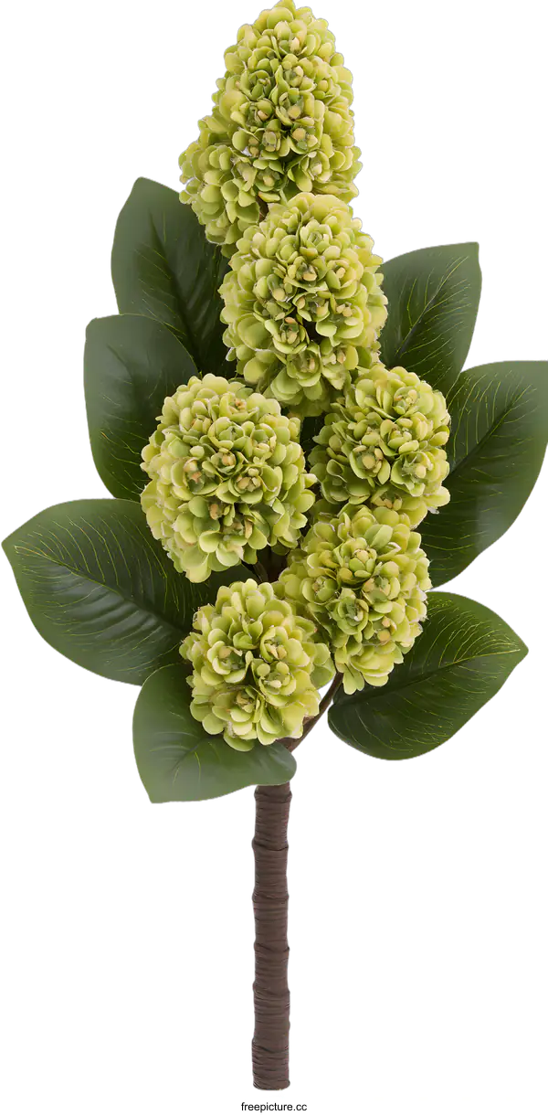 [Transparent Background PNG]Green Artificial Flower Bouquet with Lush Leaves