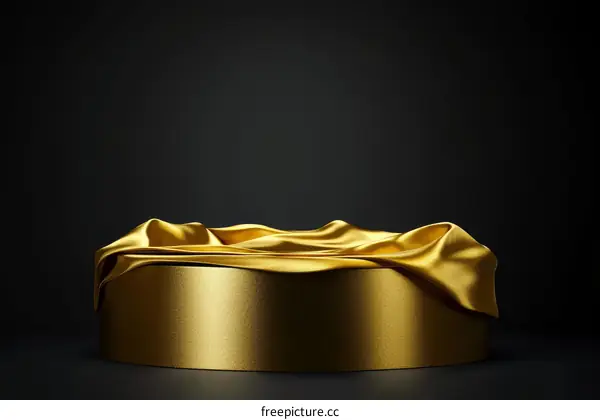 Gold Fabric Display Podium