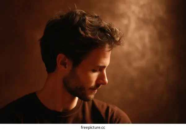 Close-up Profile of a Caucasian Man