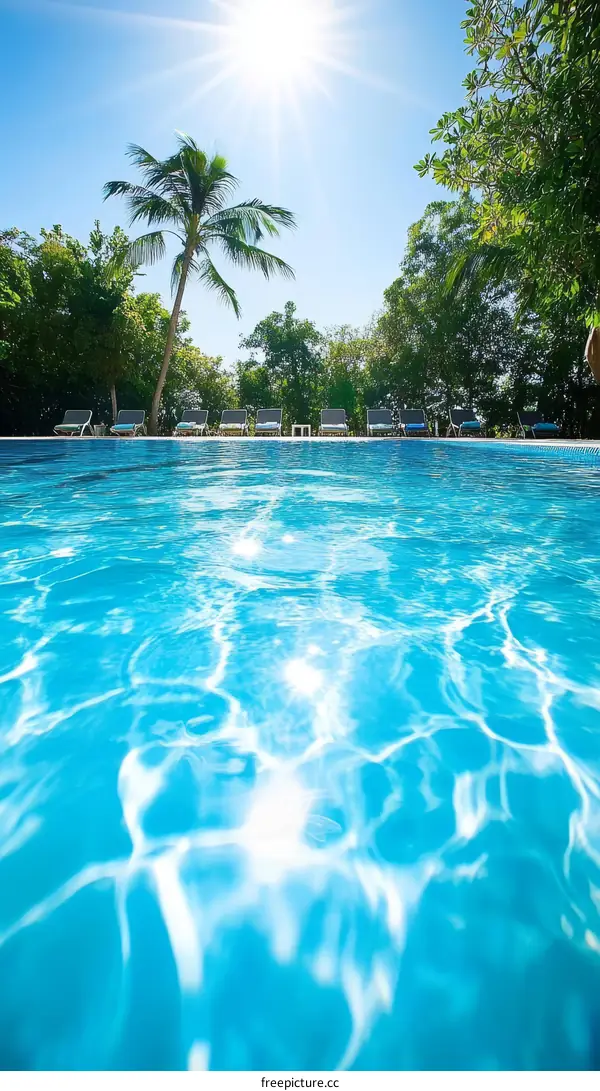 Sunny Day at the Tropical Poolside