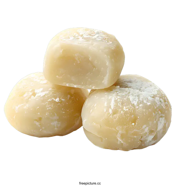 [Transparent Background PNG]Three Mochi Balls on White Background