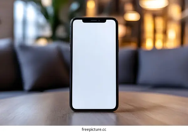 Mockup Of Smartphone On Table In Cafe