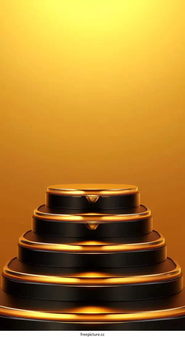 Luxury Black and Gold Geometric Product Display