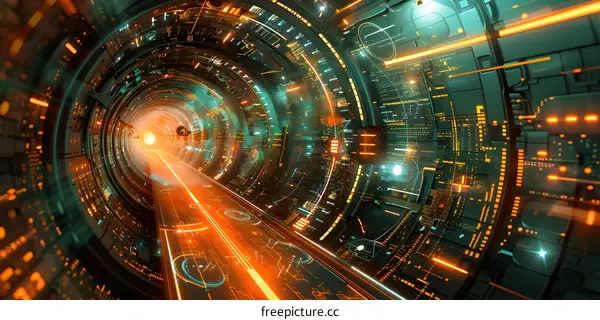 Futuristic technology tunnel