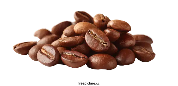 [Transparent Background PNG]Roasted Coffee Beans Close-up on White Background