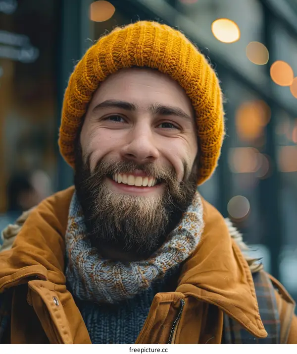 Smiling Man in Winterwear