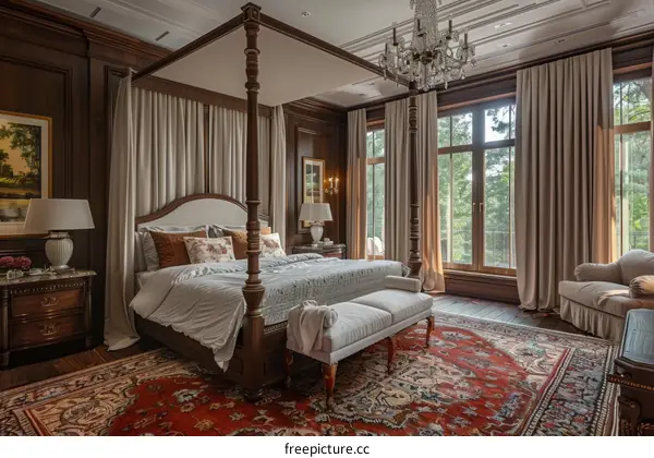 Classic Elegant Four-Poster Bedchamber