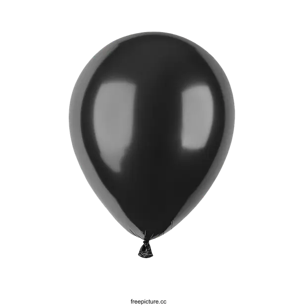 [Transparent Background PNG]Single Black Balloon on White Background