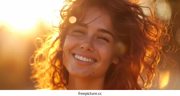 A Woman Smiling in Sunshine