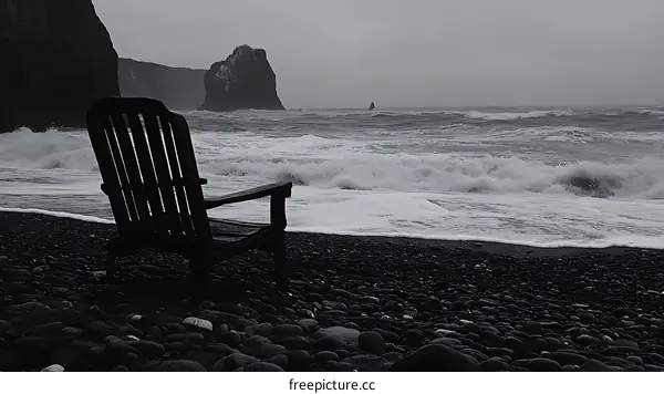 Solitude on the Stormy Beach Chair