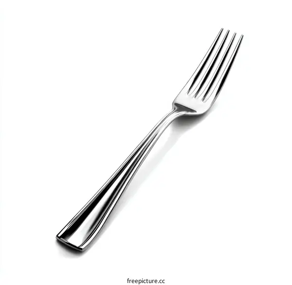 Stainless Steel Dinner Fork Isolated on White Background