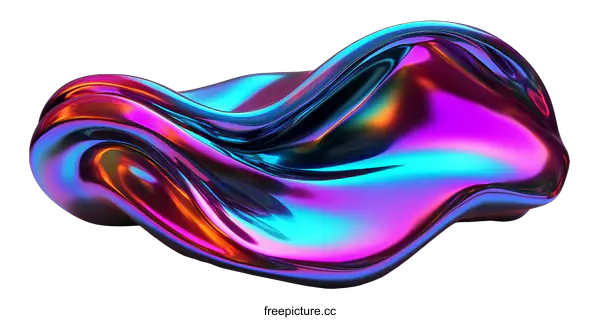 [Transparent Background PNG]Abstract Colorful Liquid Metal Form