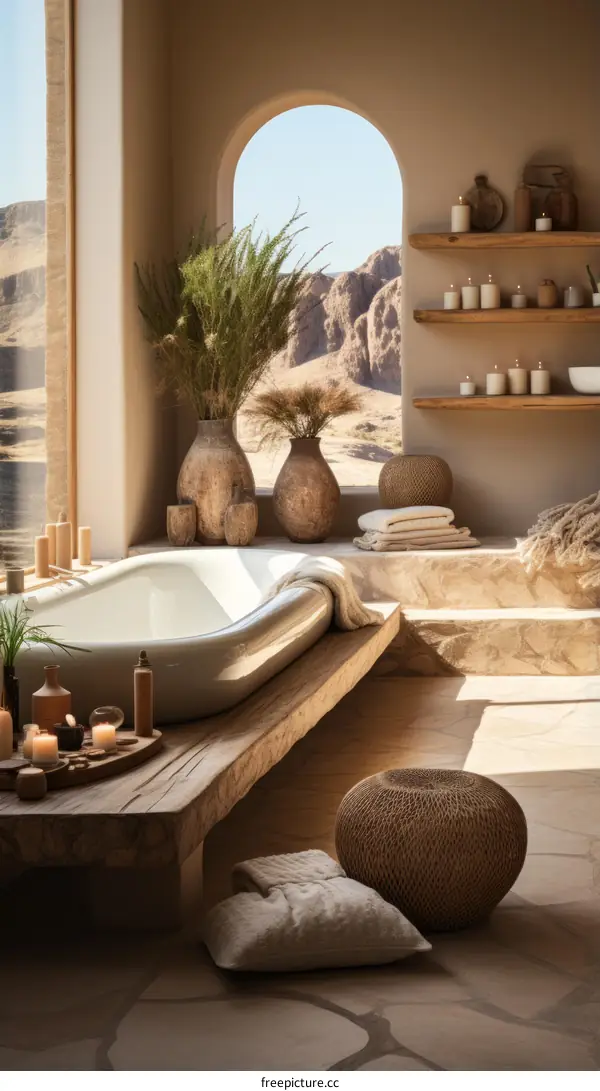 Bathroom with a Desert View