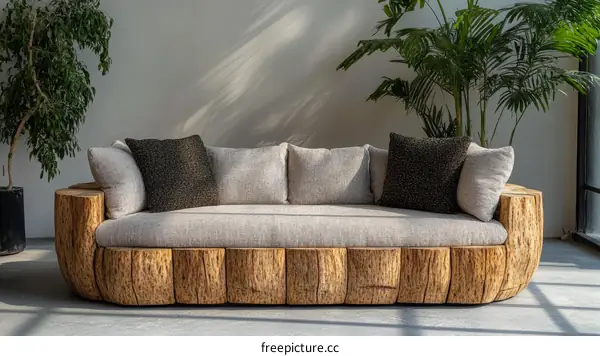 Unique Wooden Sofa Design with Natural Style