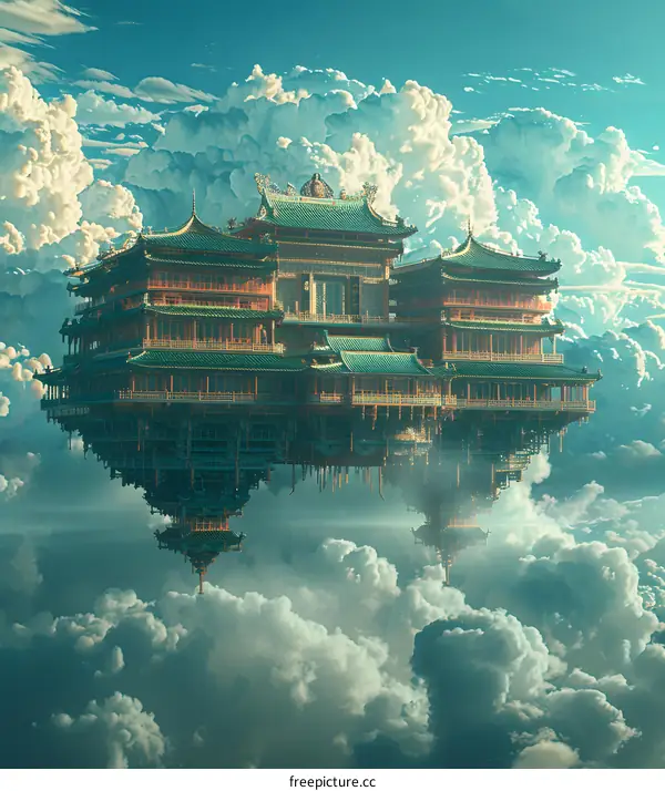 Ancient Chinese Palace in the Clouds
