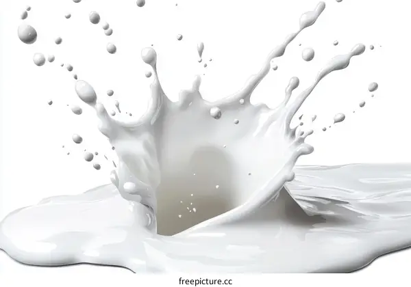 Milk Splash Illustration with White Background