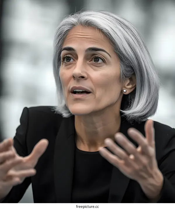 Close Up Portrait of a Middle Aged Woman Talking