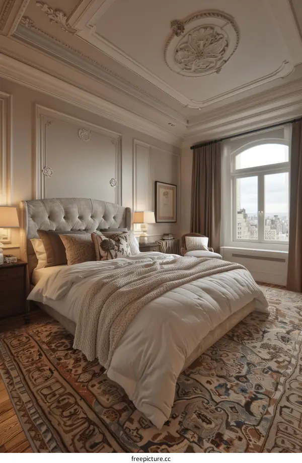 Elegant Bedroom with Classic Detailing