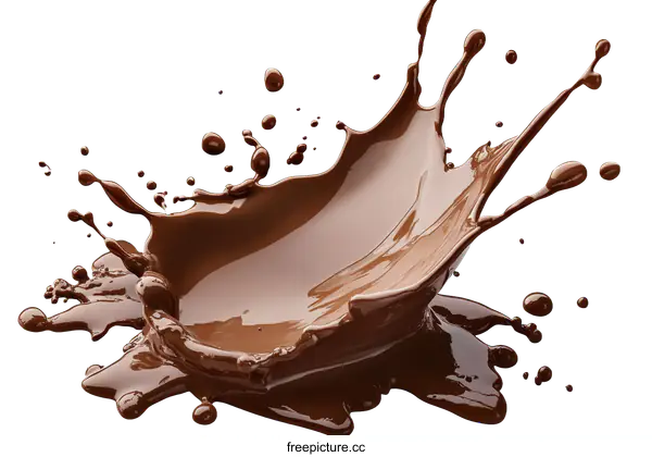 [Transparent Background PNG]Chocolate Splash Abstract Food Art