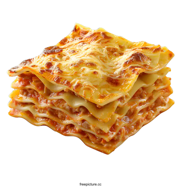 [Transparent Background PNG]Delicious Lasagna on White Background