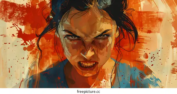 Portrait of an Enraged Woman