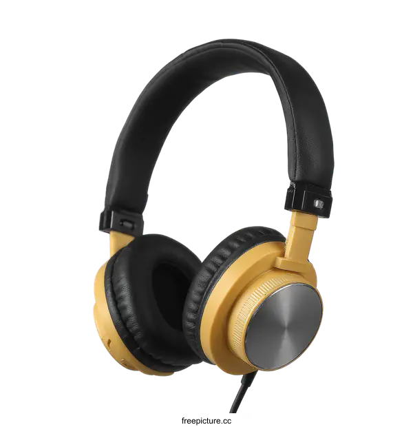 [Transparent Background PNG]Stylish Mustard Yellow Headphones
