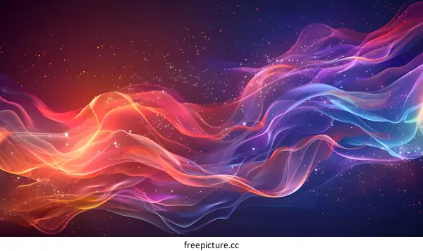 Colorful Abstract Background with Glowing Waves